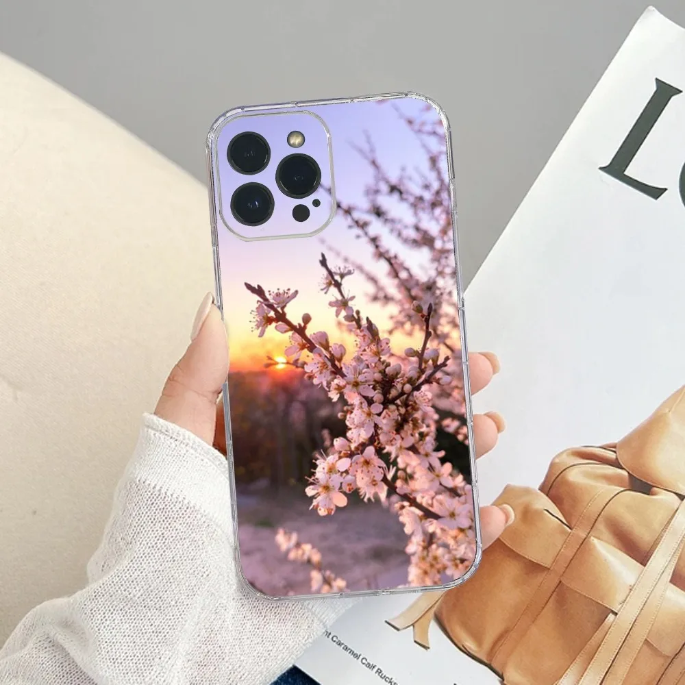 Cherry Blossom Tree  Phone Case For iPhone15 14 13 12 11 10 9  Pro Max XS Max X XR 7 8 Plus Mini TPU material