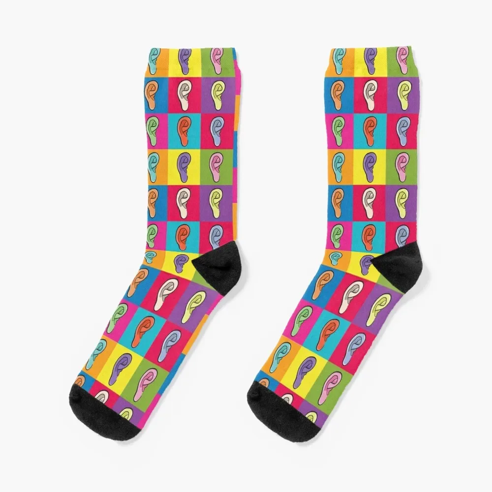 

Outer Ear Anatomy Colorful Pattern (without center label) Socks custom sports ankle football Socks Female Men's