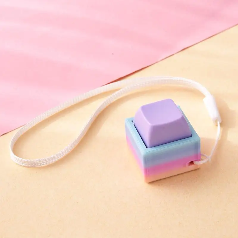 Lebendige Farben, Tastatur-Tasten als Fidget-Spielzeug, angenehmes taktiles Feedback, tragbares Schlüsselband zur Stressbewältigung, ideal für Büro, Schule und den täglichen Gebrauch. – Detail 7