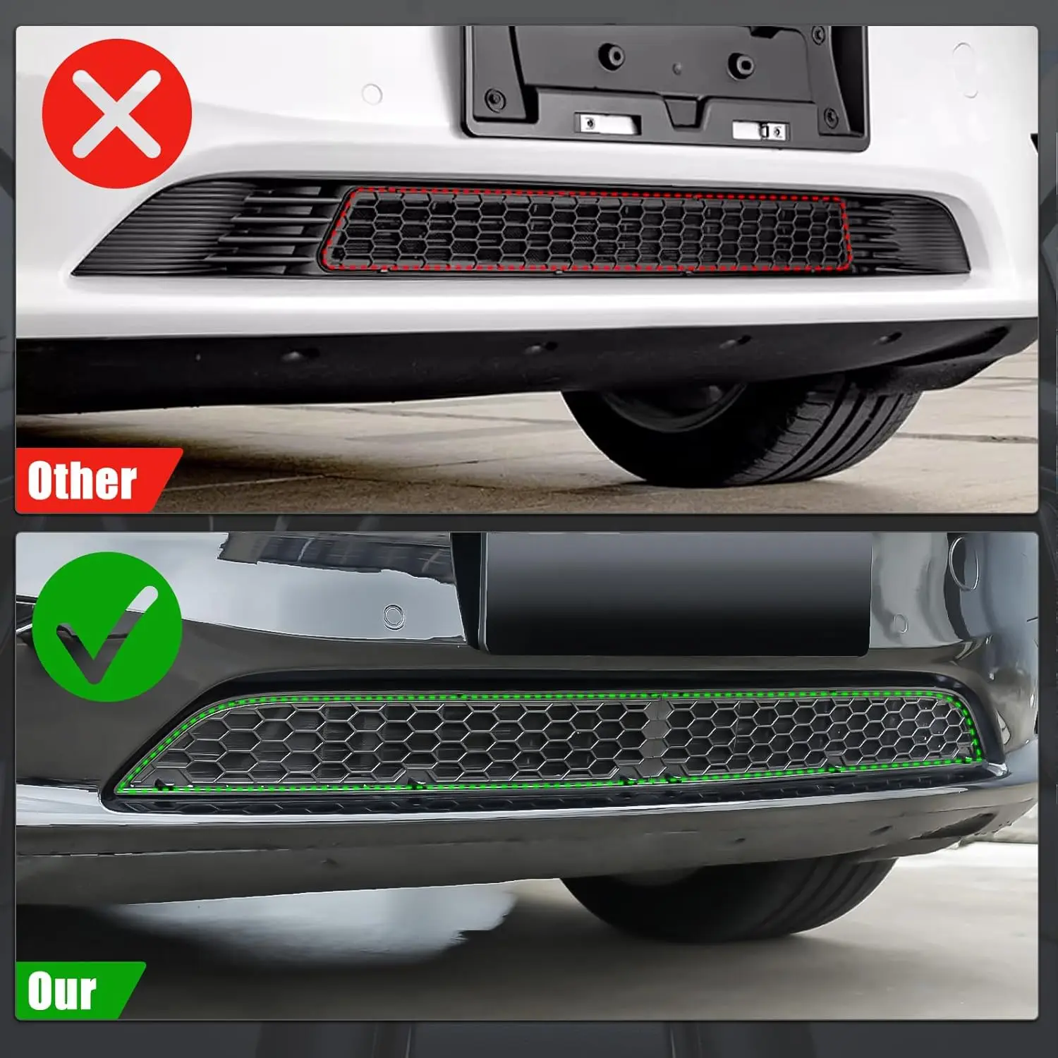Front Grille Mesh Inserts for Tesla Model Y 2021-2024, Grille Grid Inserts compatible with Tesla Model Y Accessories