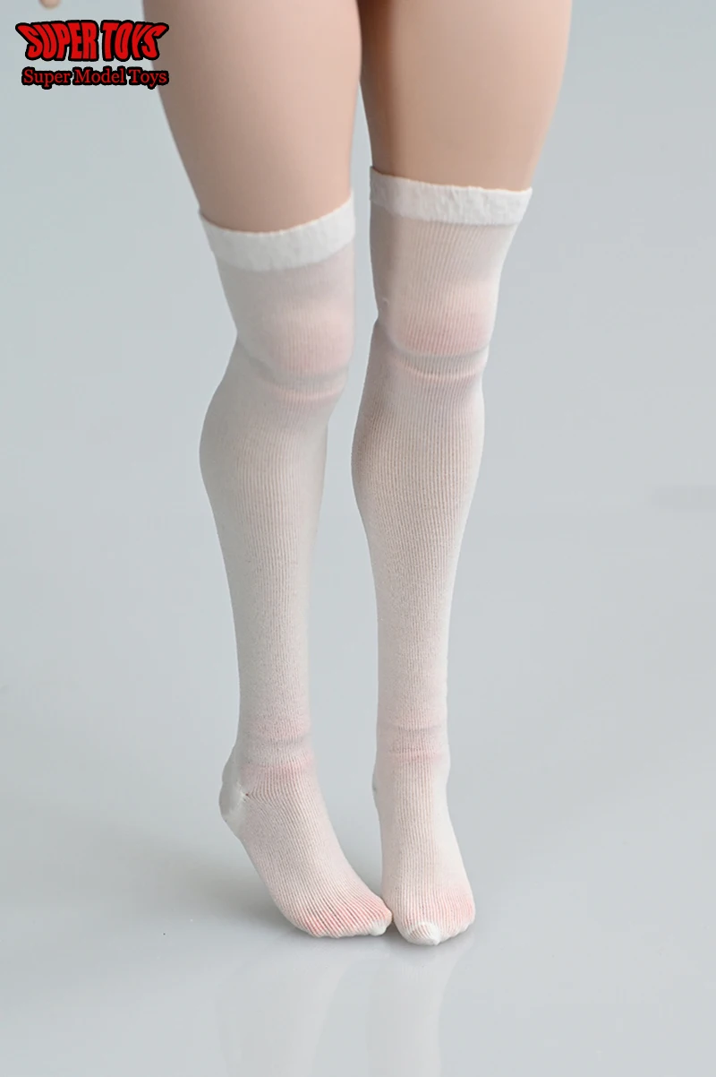 1/6 ทหารหญิงตุ๊กตายืดหยุ่นสูงคลาสสิกบางนักเรียนถุงน่องสั้นปานกลางกว่าเข่าถุงเท้าสําหรับ 12 ''Action Figureตุ๊กตาBJD