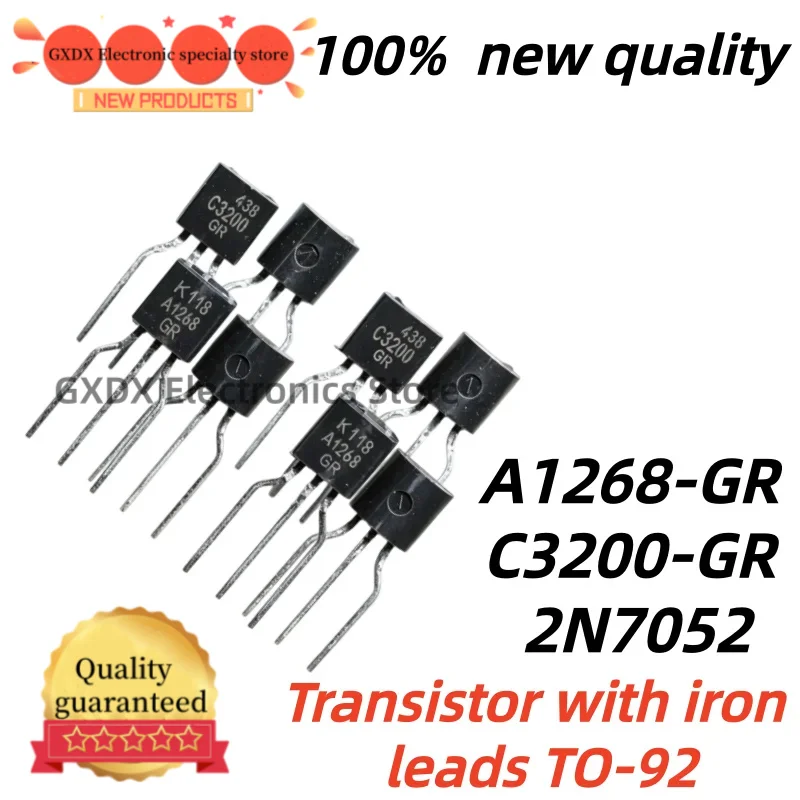 5pcs 100% New Quality A1268GR  C3200GR 2N7052 7052 A1268 C3200 KTC3200-GR  KTA1268-GR 2SA1268 2SC3200 TO-92 Transistor