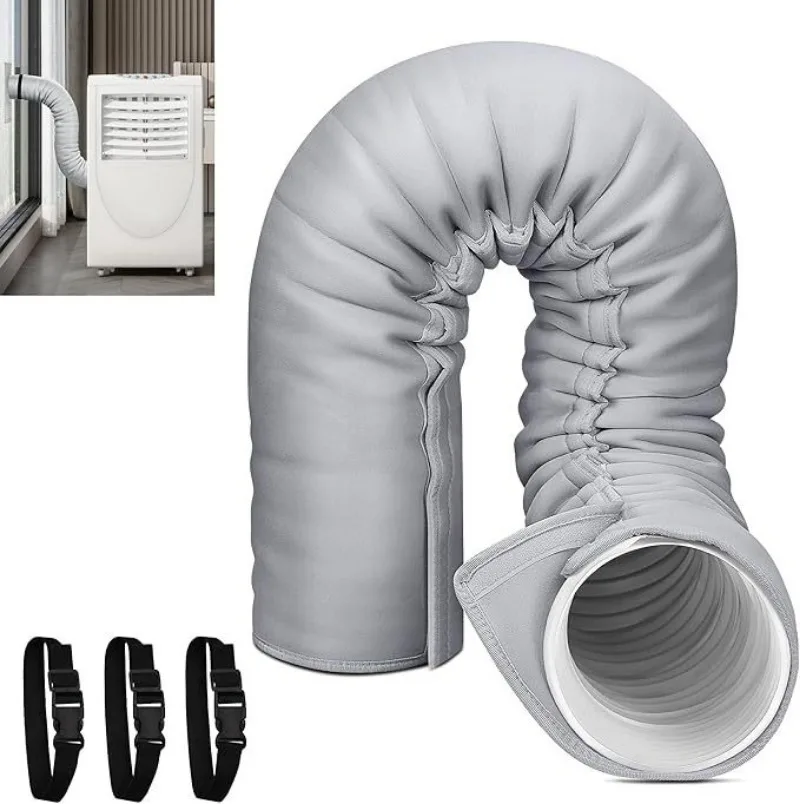 Portable AC Hose Insulation Sleeve Portable Air Conditioners Insulated Hose Cover Wrap with 3 Pieces Adjustable Buckle Straps