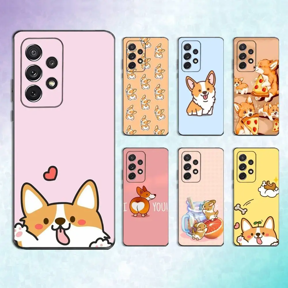 

Cartoon Cute Corgi Dog Phone Case For Samsung S25,S24,S23,S22,S21,S20,S10,Ultra,Plus,Lite,FE,Soft Silicone Black Cover