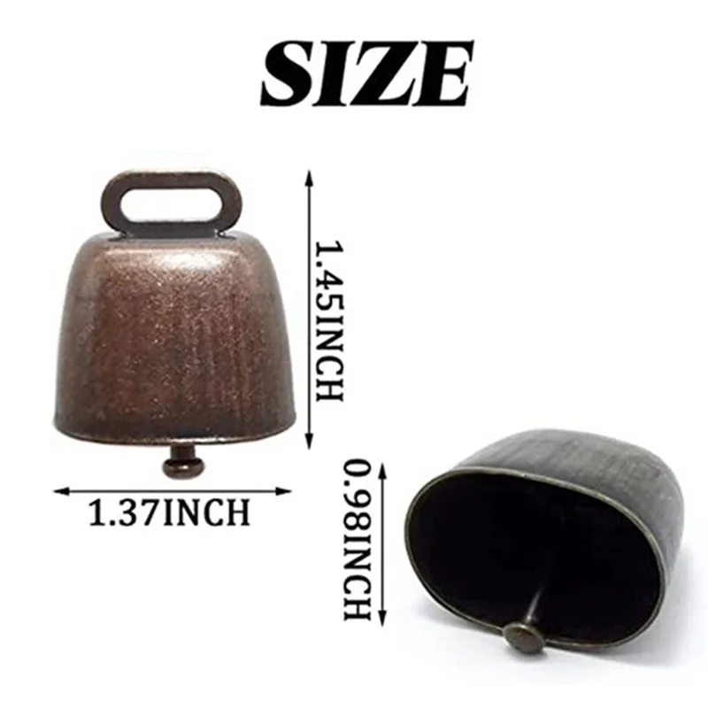 18PCS Vintage Style Metal Cow Bell for Grazing Cattle and Sheep, Commonly Used for Holiday Cheer