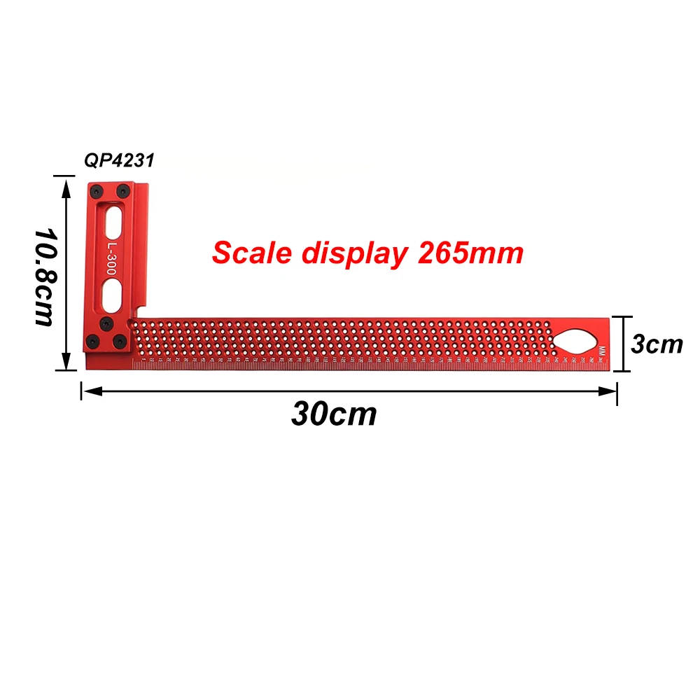 T-shaped ruler Square T-type Scriber Mark Measurement Aluminum Alloy Precision Cross-Calibration Ruler Woodworking Tools