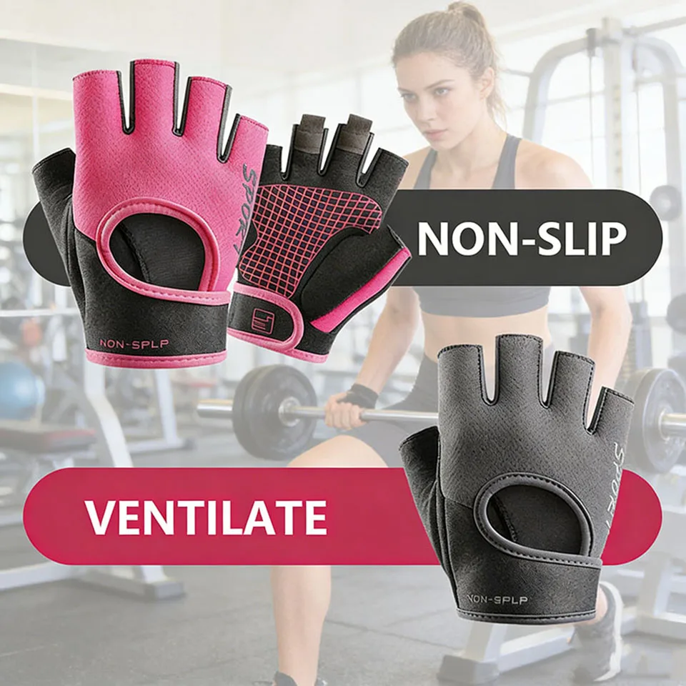 Fitness Sports Gloves Anti-Slip Shock-Absorbing Half Finger for Outdoor Durable Breathable Outdoor Sports Gloves