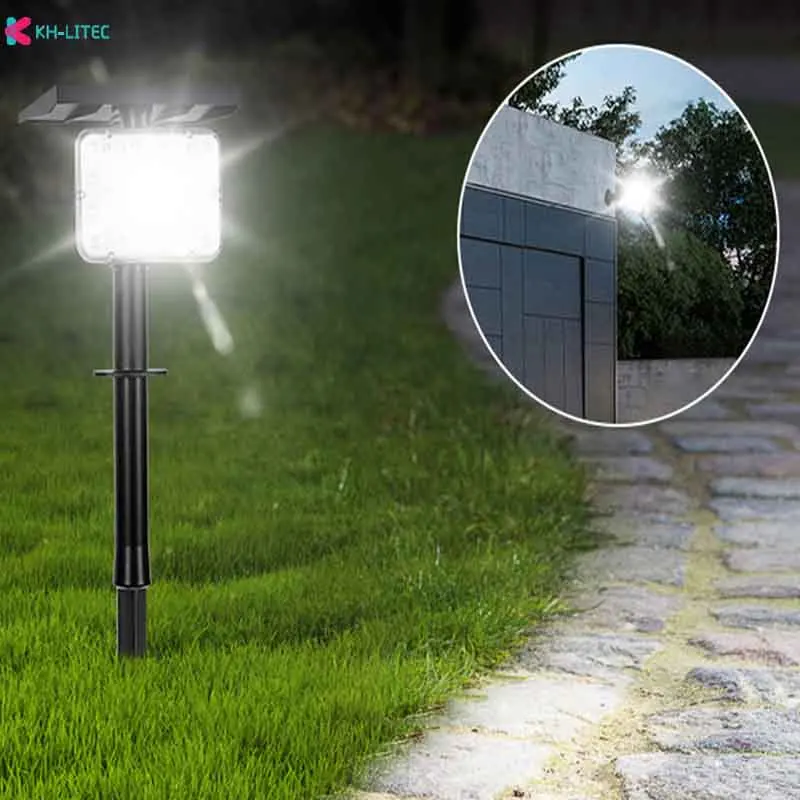 Lampe solaire d'extérieur à 64 LED, imperméable conforme à la norme IP65, 3 modes d'éclairage, luminaire de paysage, idéal pour un jardin, une cour, une pelouse ou une passerelle