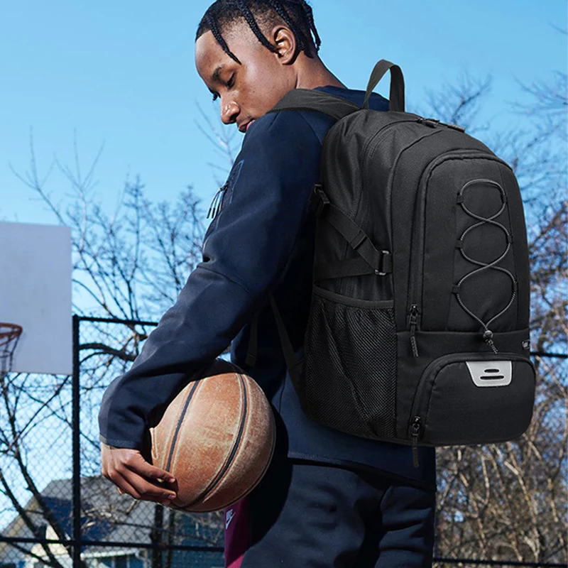 Basketball Backpack Large Capacity Football Storage Bag with Shoes Pocket Outdoor Sports Training Rucksack for Soccer Schoolbag