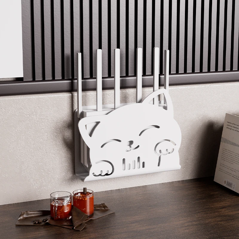 Aufbewahrungsregal für Zuhause, Aufbewahrungsbox, süßes katzenförmiges dekoratives Rack zur Wandmontage, WLAN, Fernbedienung, Aufbewahrungsbox für Elektroplatine