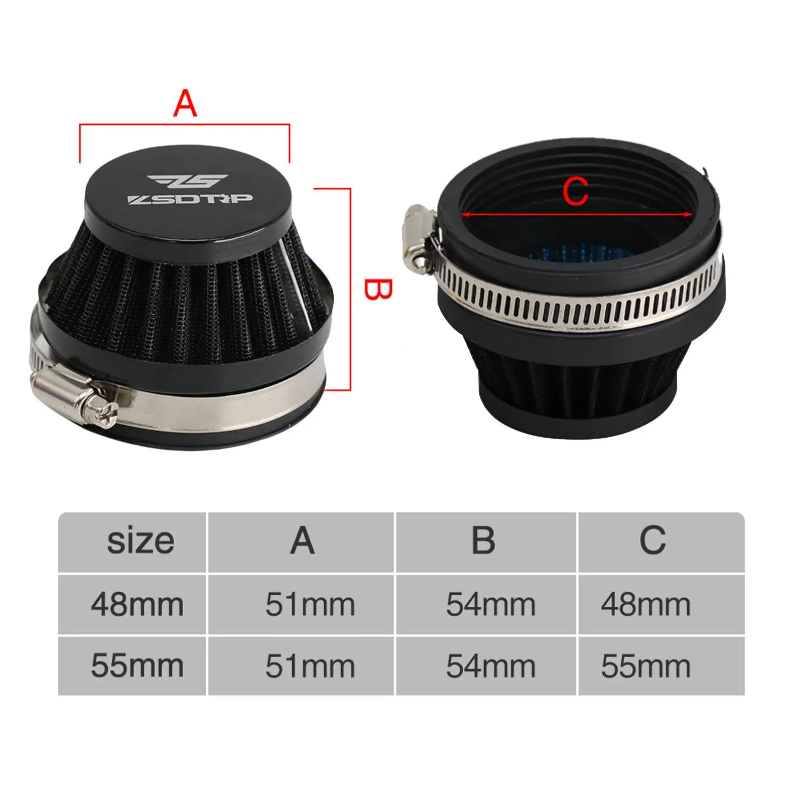 

High Performance Motorcycle Air Filter Intake Mushroom Head Universal Fit for Pit Bike ATV Motocross Engine Tuning