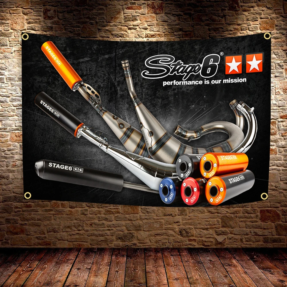 Motorcycle Modification Parts Flag Banner Polyester Printed   Garage Decor for Motorcycle Enthusiasts Room Decor