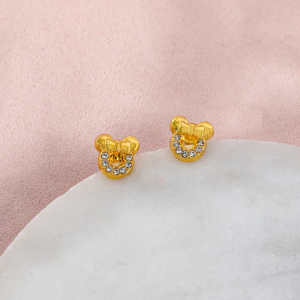 1 Pasang Anting Mickey Minnie Mouse Disney Anting Mickey Ikatan Simpul Kawaii untuk Hadiah Mainan Pesta Anak Perempuan