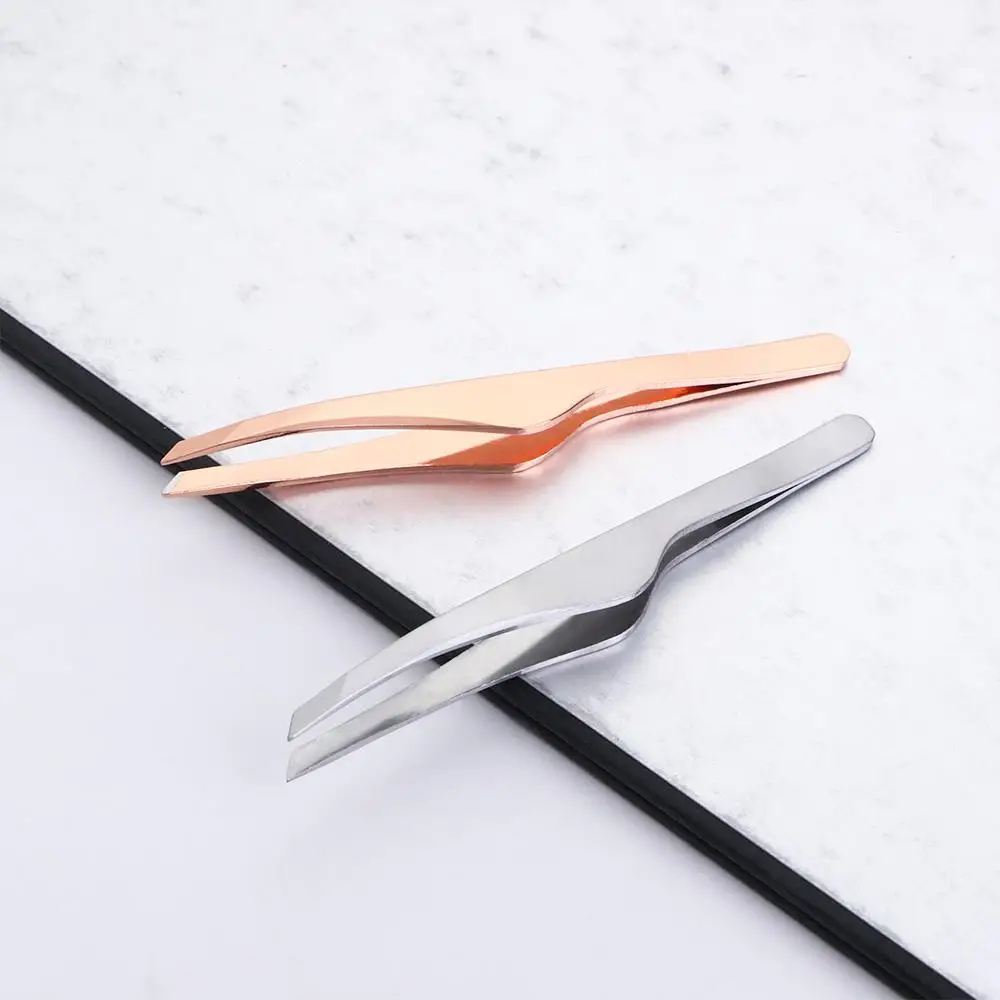 steel Slanted Head Beauty Tools Fine Hairs Precision Eyebrow Tweezer Eyelash Tweezers Eye Brow Clips Lash Hairs Puller