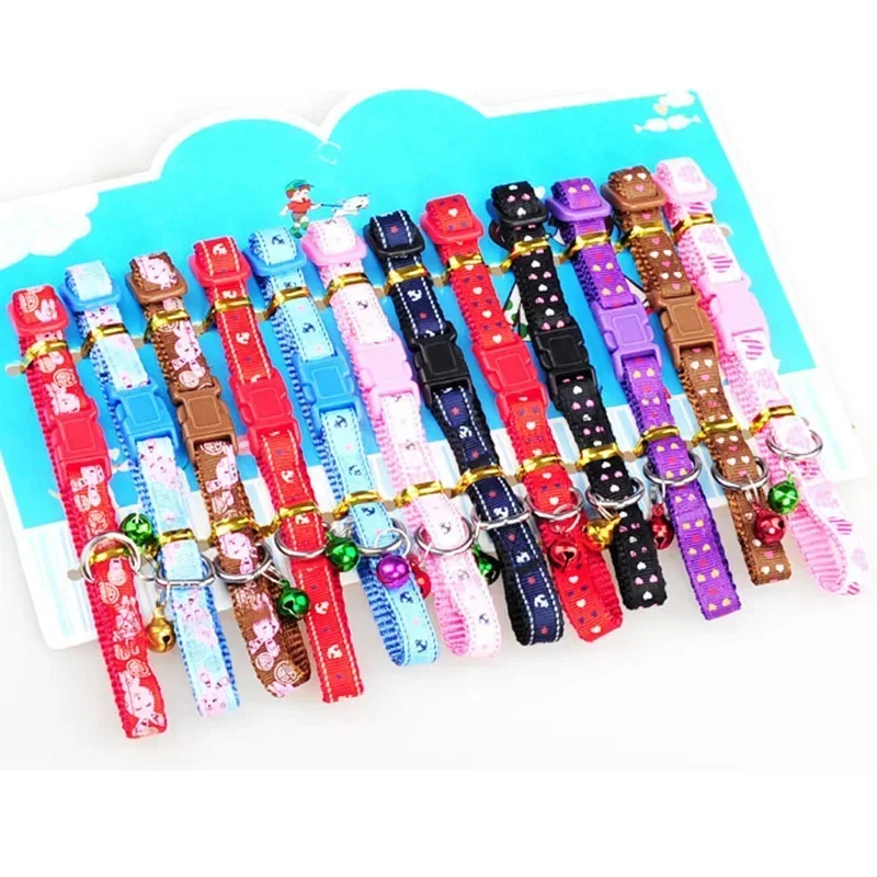 Adjustable Pet Dog Collars Puppy Cat Collar Harness Fashion Small Pet Neck Chain Dog Leash Collar with Bell