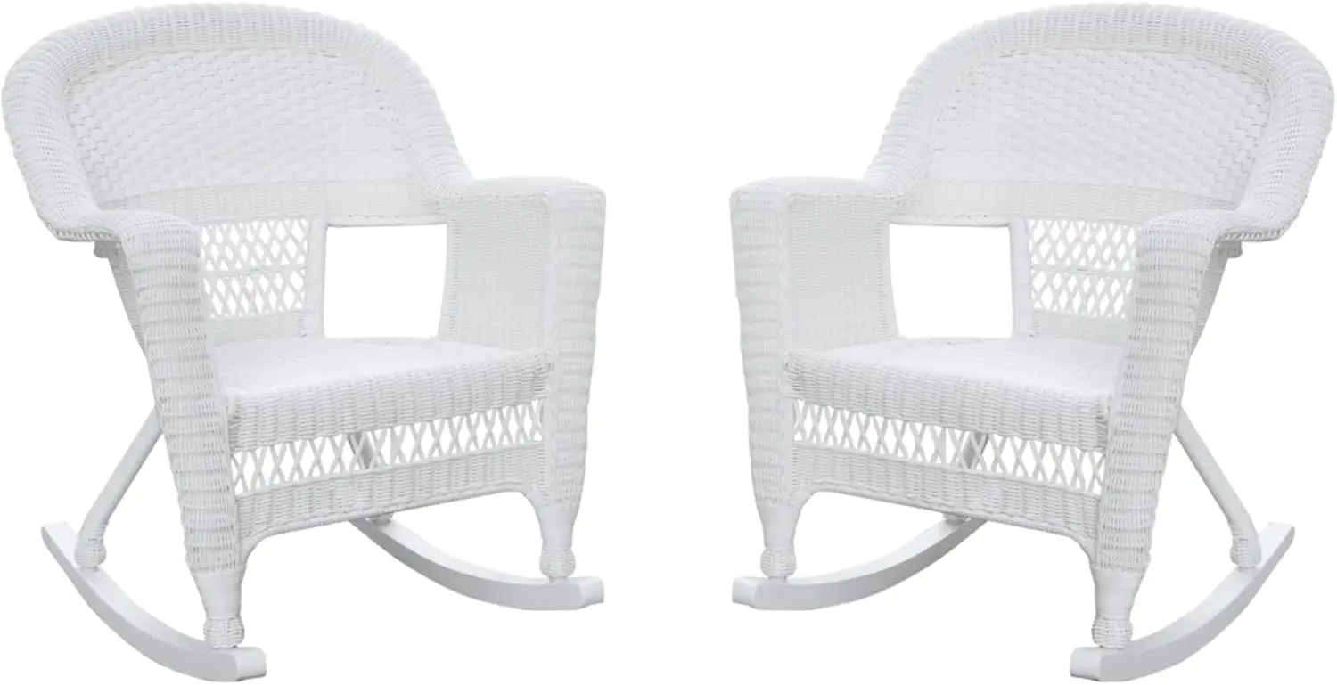 Set of 2 Wicker Rocker Chairs, All weather resin wicker Sofa Set for Garden, Pool, Backyard