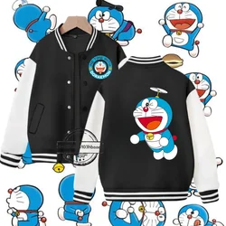 Doraemon Kids Baseball Uniform Fashion Sweatshirt for boys and girls 2-14 years old Fall/Winter jacket Cartoon Printed coat