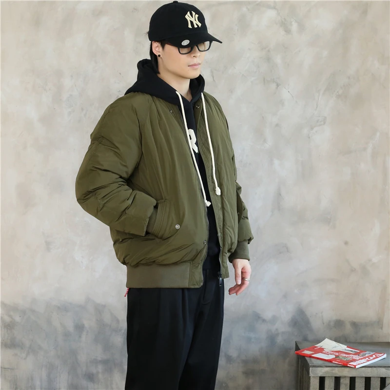

American Sle MA Pilot Jaet Men's Cotton Coat Autumn Winter Thiened Loose Large Size Air Force Outerwear Baseball Jaet