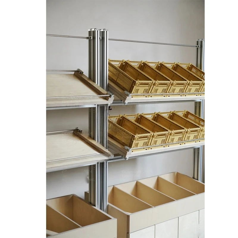 Simple three-dimensional cabinet birch hole board shelf floor-to-ceiling multi-layer display rack household