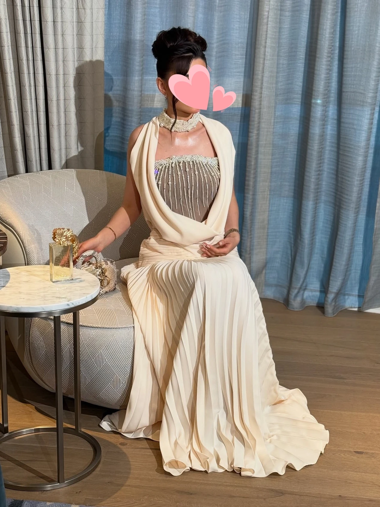 

Oisslec Prom Dress Elegant Vintage Sweet Beige Crystal Beads Ruffle Customized Formal Occasion Prom Dress Evening Party Gowns