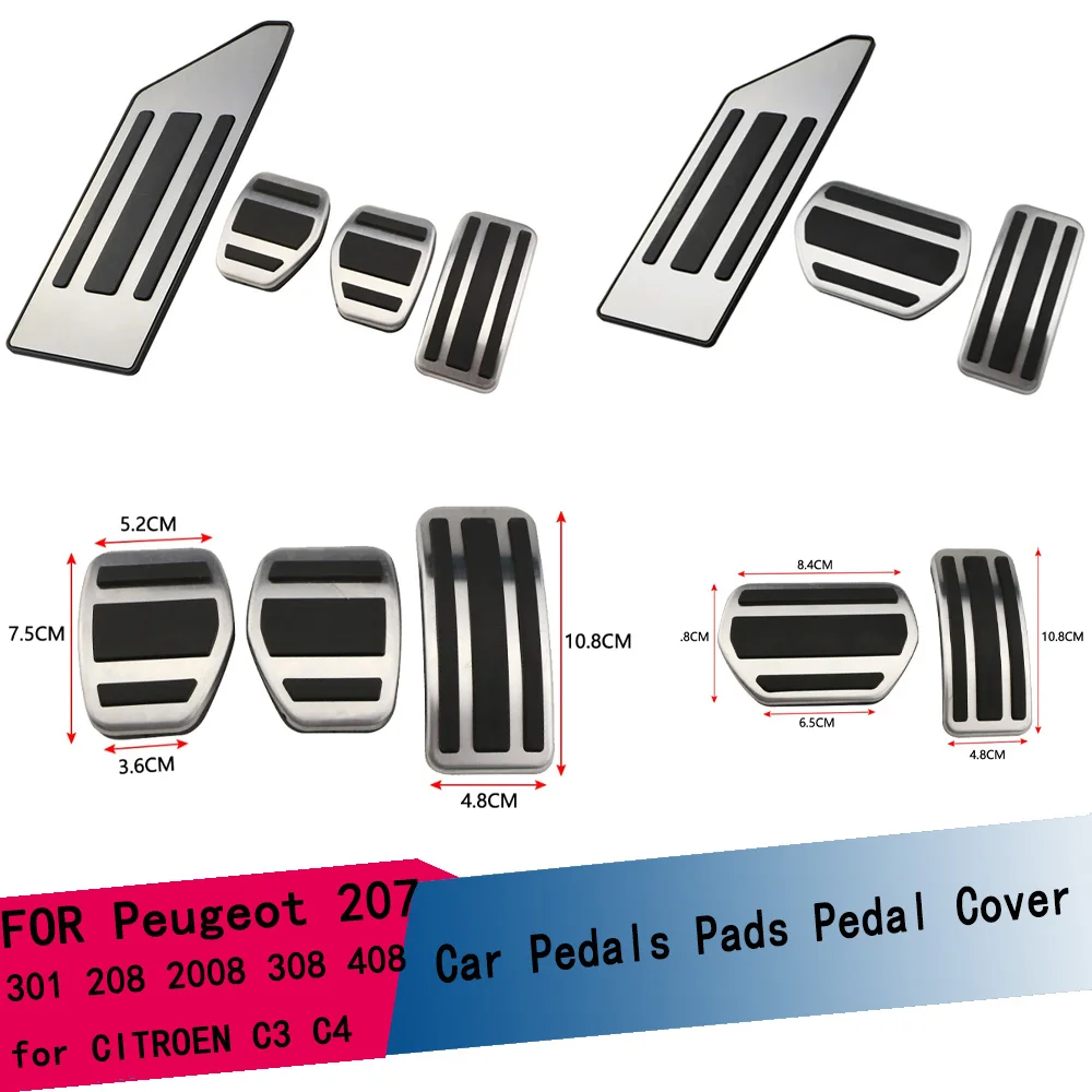 Cubiertas para Pedales de Coche para Peugeot 207 301 307 208 2008 308 408, para CITROEN C3 C4, para DS 3 4 6 DS3 DS4 DS6, Accesorios