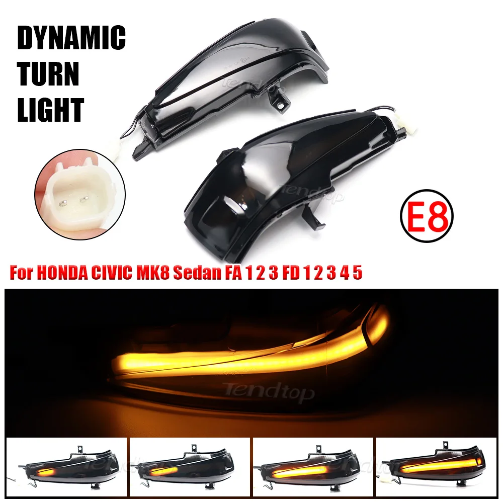 2 szt. Migacz dynamiczny dla HONDA CIVIC 2006-2011 kierunkowskaz LED 3D 5D boczna lampa lustrzana świetlna dla Sedan FA 1 2 3 3 4 5