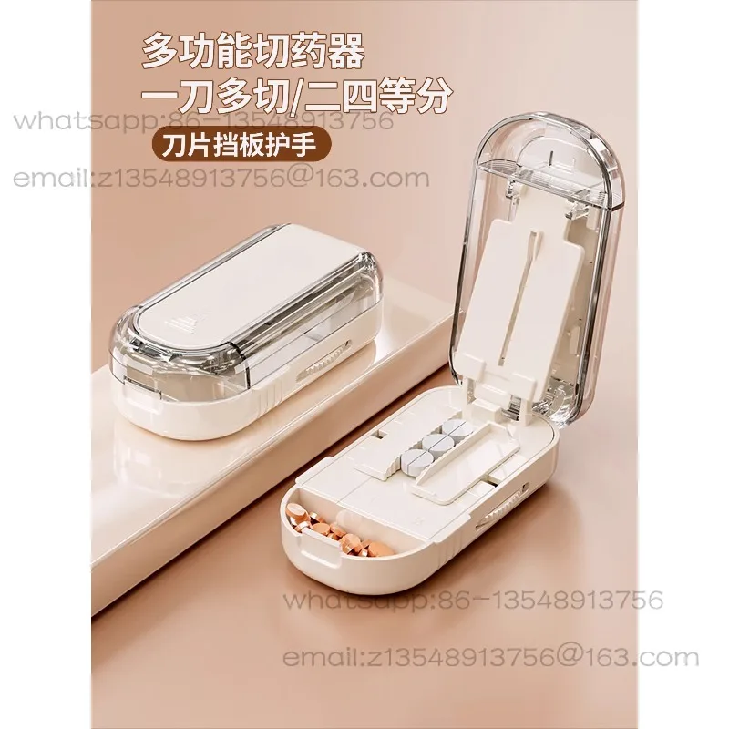 Japanese-style medicine dispenser, one-second medicine dispensing, one-quarter tablet cutting artifact, portable