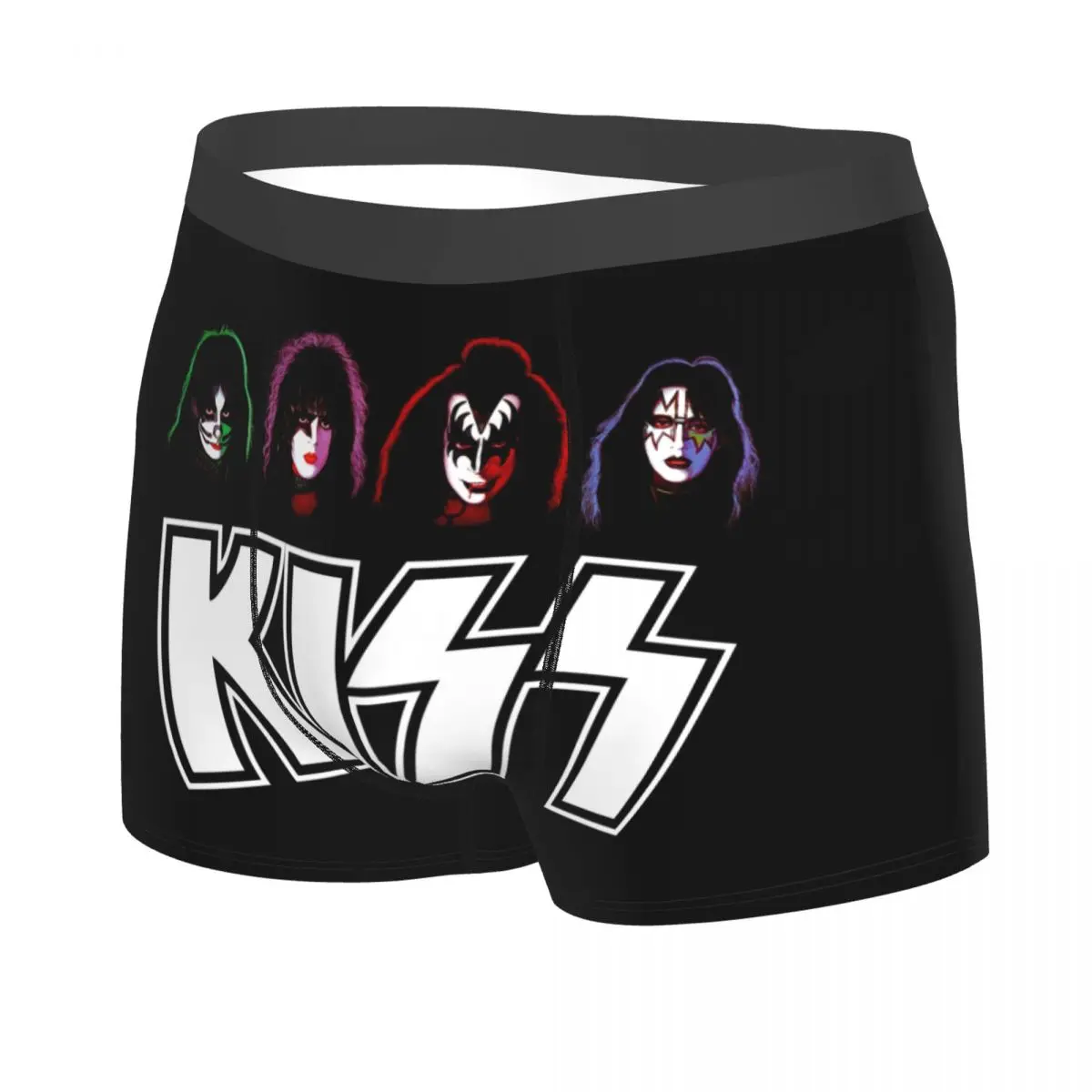 Fashion Heavy Metal Band Kiss Boxers Shorts Panties Male Underpants Stretch Rock And Roll Briefs Underwear