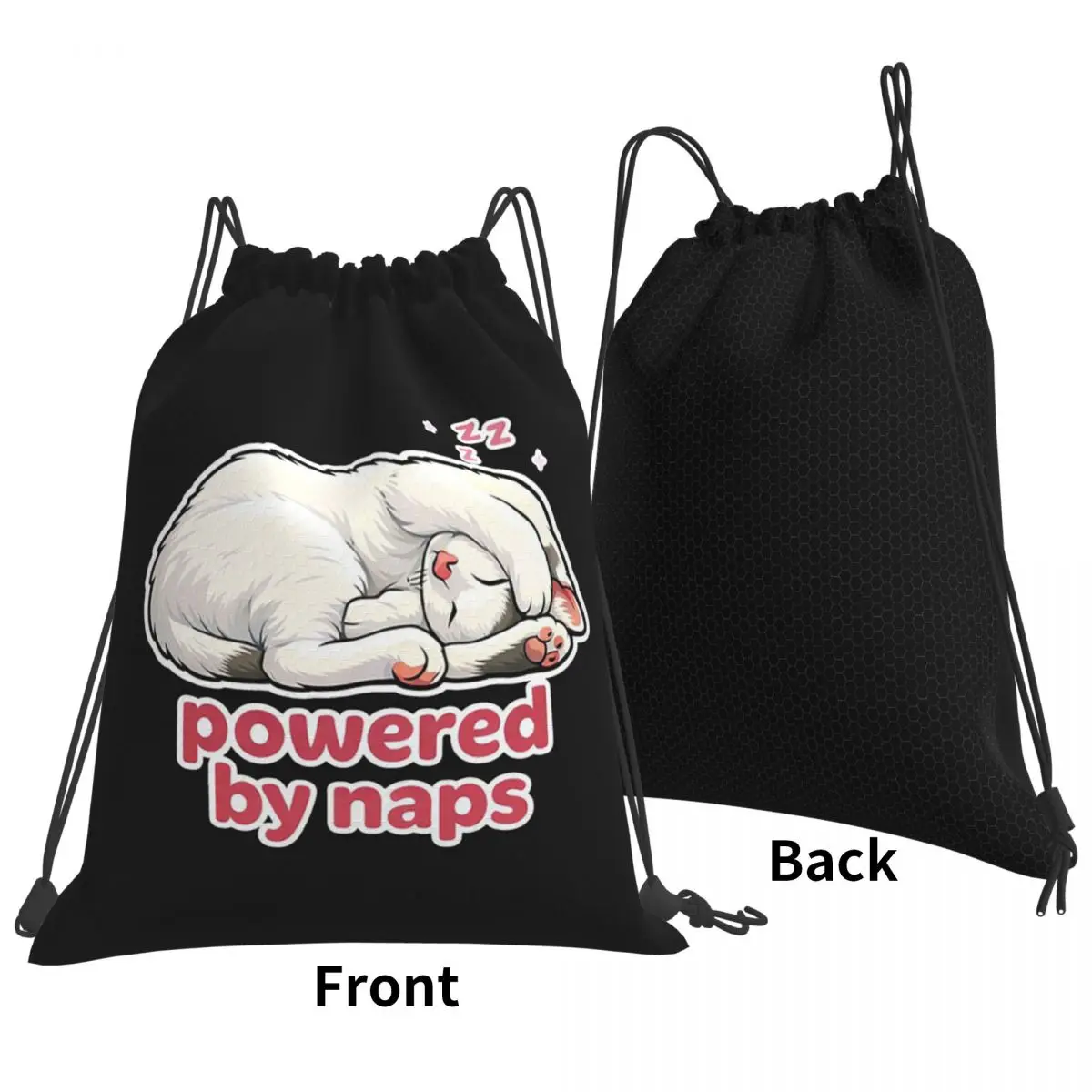 Cute Sleeping Cat Aesthetic Backpacks Fashion Drawstring Bags Storage Bag Book Bags for Travel Students