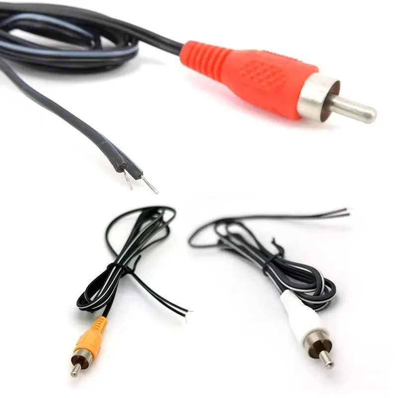 2/5/10PCS 1.5m RCA Single Head Audio Cable High Power Parallel Connector Speaker Rca To Bare Wire 2pin Extension Audio Cable A4