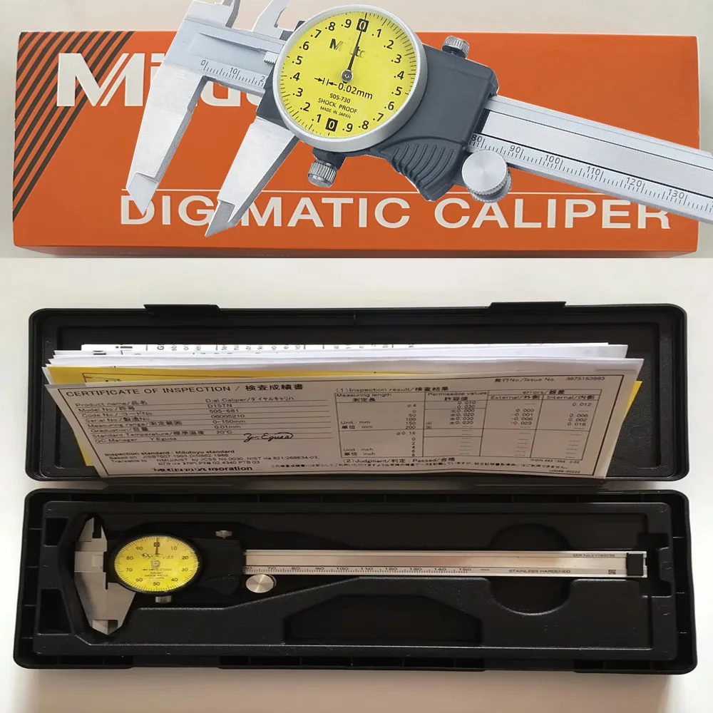 Japan Original CNC 505-681 0-150mm 0.01mm Shockproof Stainless Steel Dial Vernier Caliper Industrial Precision Measuring Tool