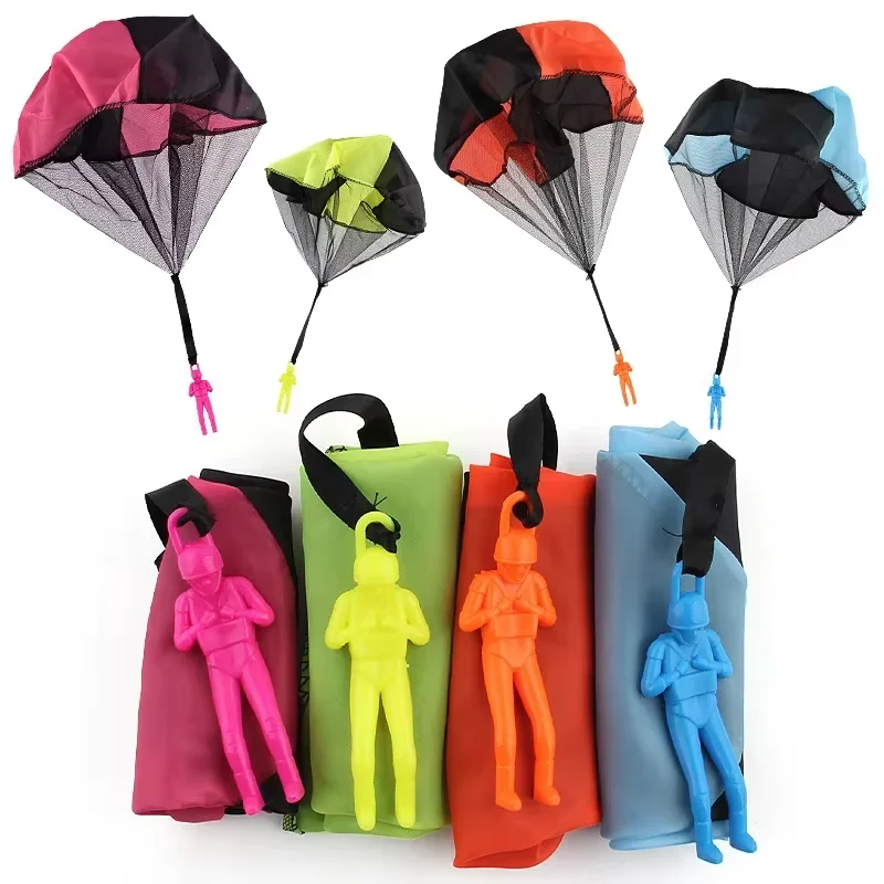4pcs Color Random Hand Throwing Parachute Flying Toys for Children Educational Outdoor Games Sports Entertainment Sensory Play