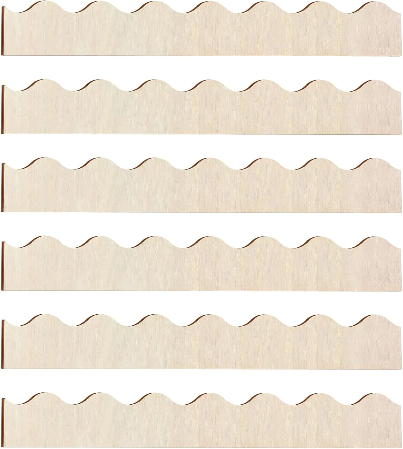 12pcsUnfinished Scalloped Decorative Wood Trim Scalloped Edge Decorative Wood Molding Cute DIY Moulding Trim for Christmas Home
