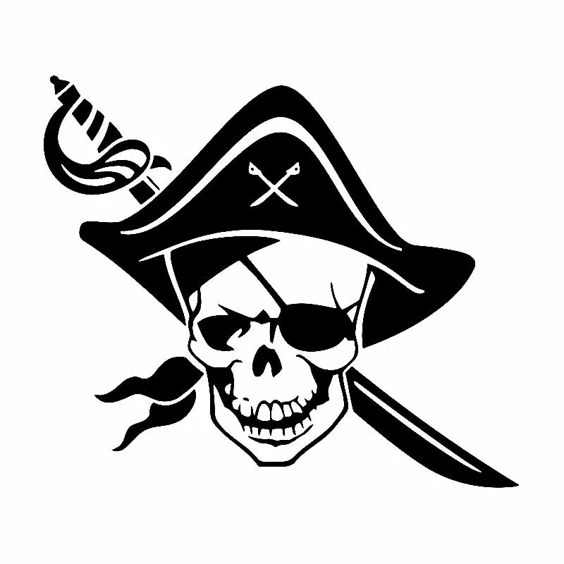 

Pirate Skull Pattern High Quality Car Sticker Car Window Decoration Fashion Pvc Waterproof Decal Black/white, 17cm*15cm