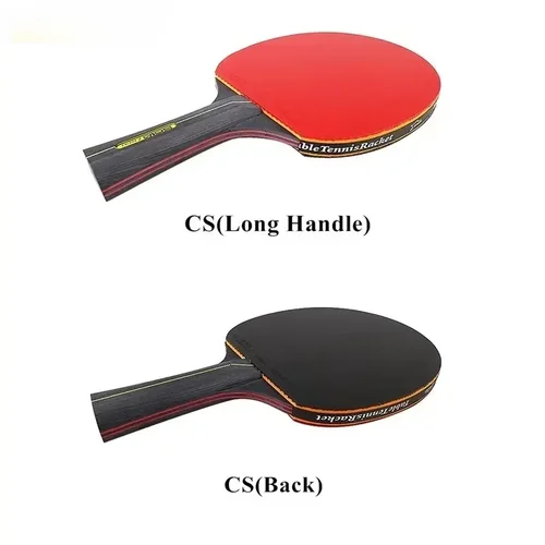 Imagen 2 del producto Raqueta de tenis de mesa de 6 estrellas, juego de raqueta de Ping Pong profesional de 2 uds., paleta de murciélago con hoja de goma de alta calidad con bolsa