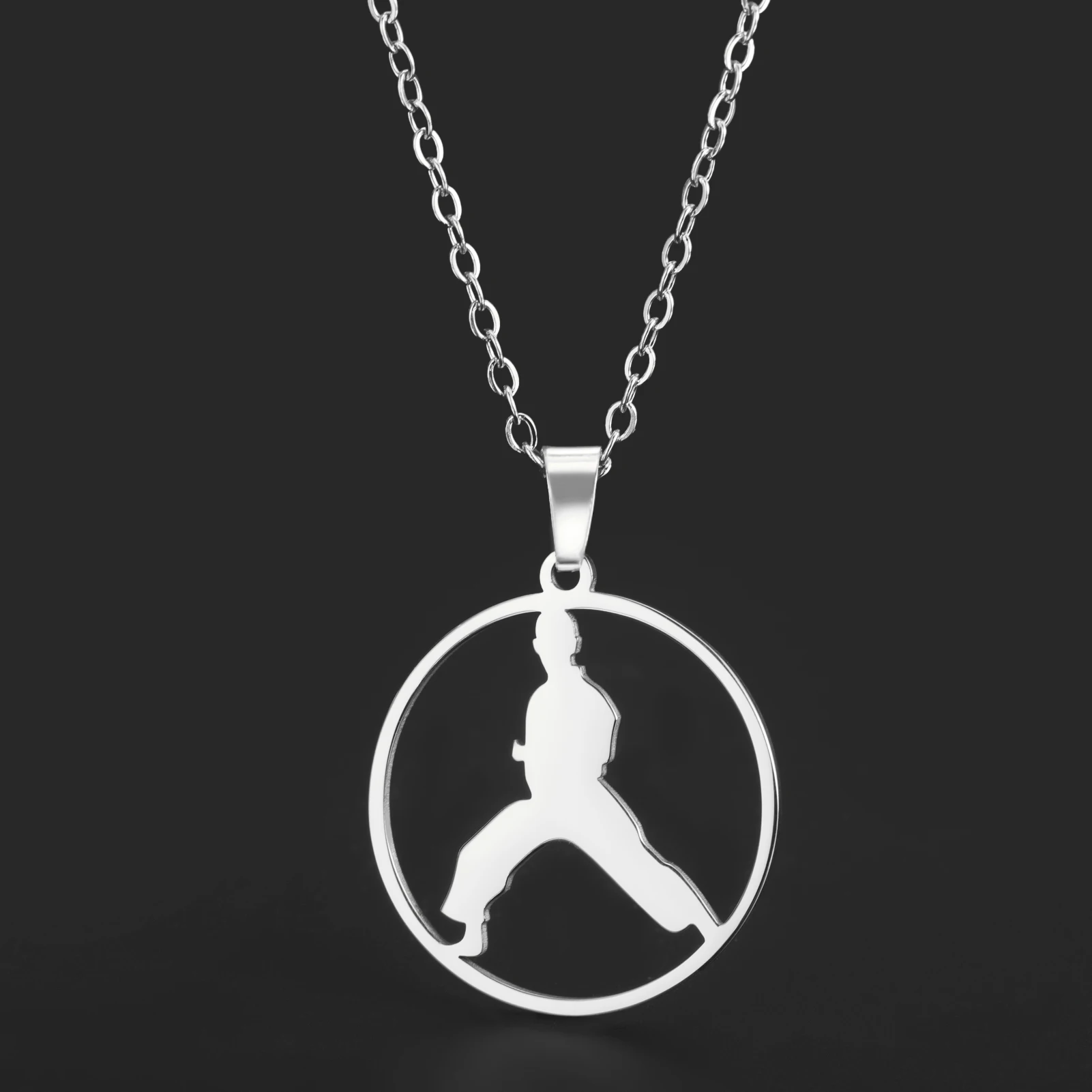 Amaxer Fashion Male Military Boxing Action Pendant Necklaces for Men Boys Sports Boxing Lovers Reward Jewelry Gift Wholesale