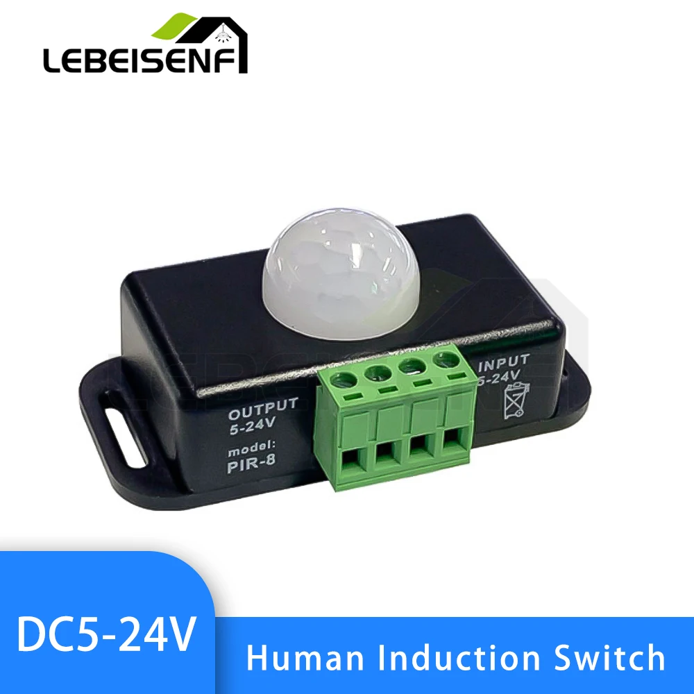 Infrared Human Sensor with Monochromatic LED Strip: Infrared Induction Switch for Wardrobe, Corridor and Staircase