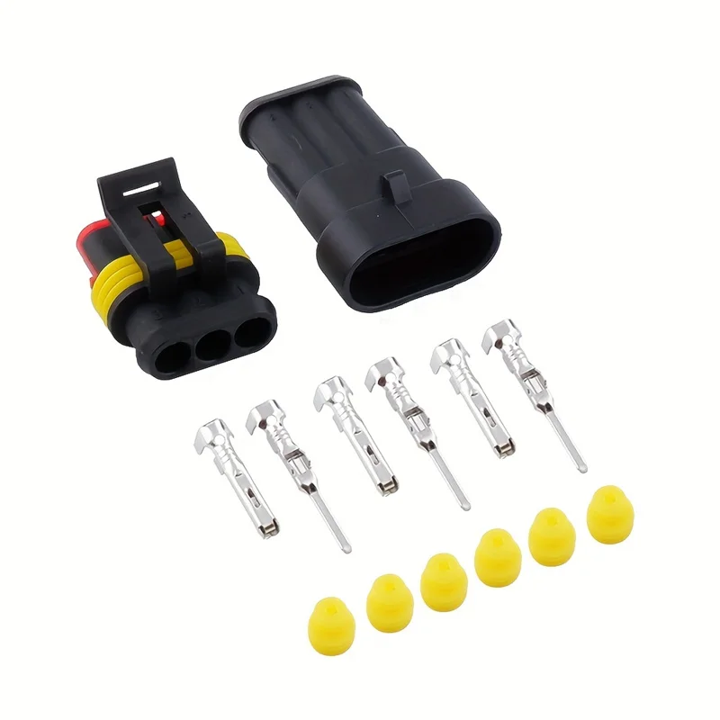 5 sets Kit 3 Pin Way Waterproof Electrical Wire automotive Connector Plug for car