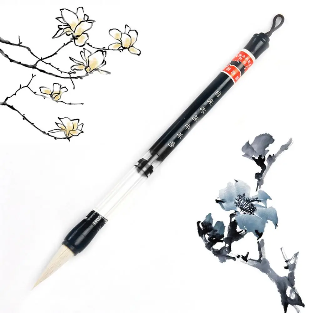 Goat Hair Reusable Automatic Wool Writing Drawing Pen Water Brush Pen Chinese Japanese Calligraphy Piston Water Ink Brush