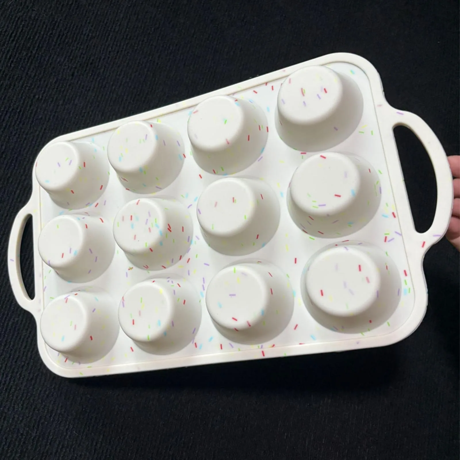 Silicone Muffin Pan for Baking with Metal Reinforced Frame, 12 Cup Regular Size Cupcake Pan
