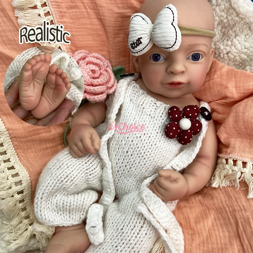 

Realistic Full Silicone Baby Girl Doll Open Eyes Real Touch Skin Handmade Stretchable Washable Companion Toy For The Elderly