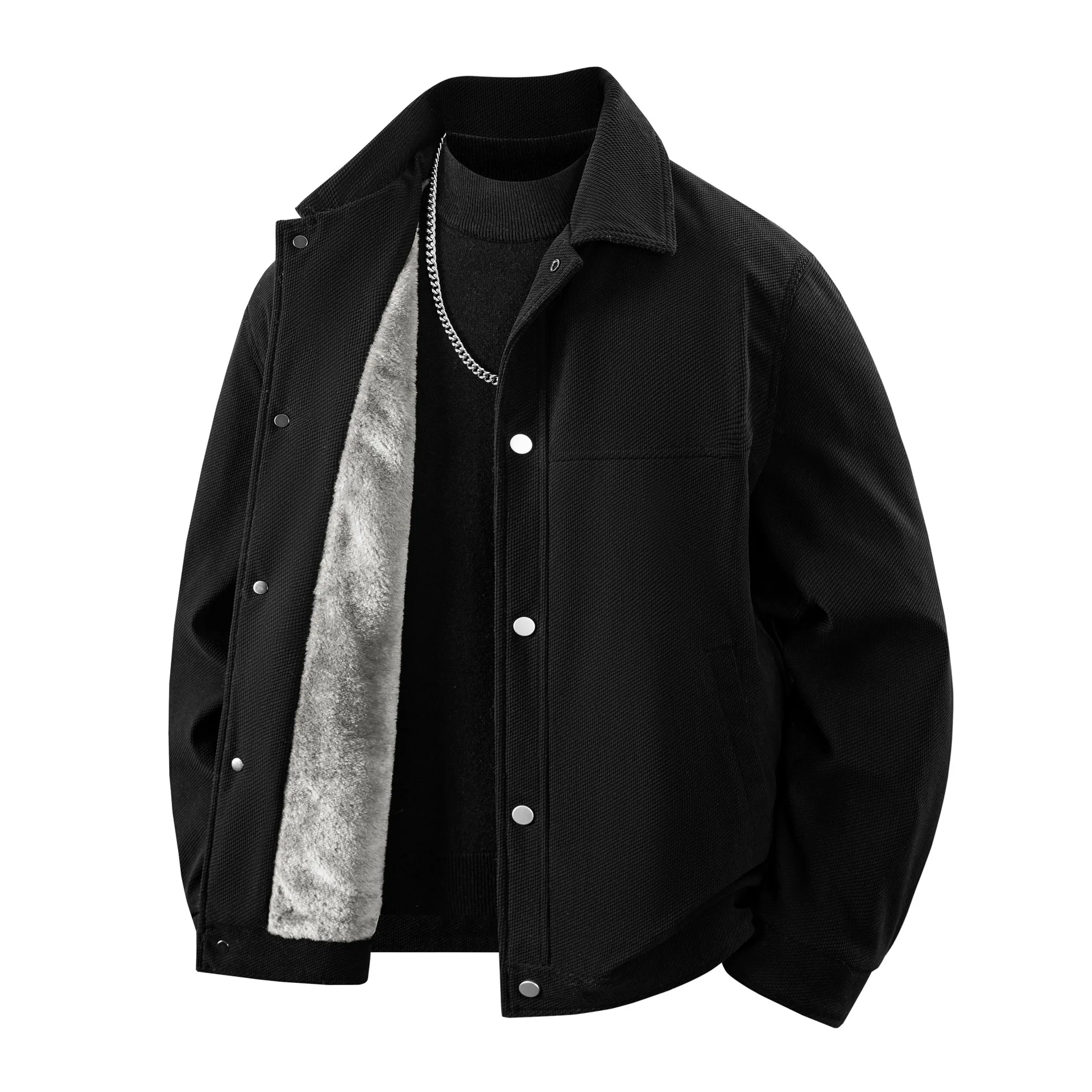 

Men's Casual Loose Fit Fce Lined Thiened Jaet Stand Collar Outerwear Autumn Winter Faionable Versatile Long Sve Coat