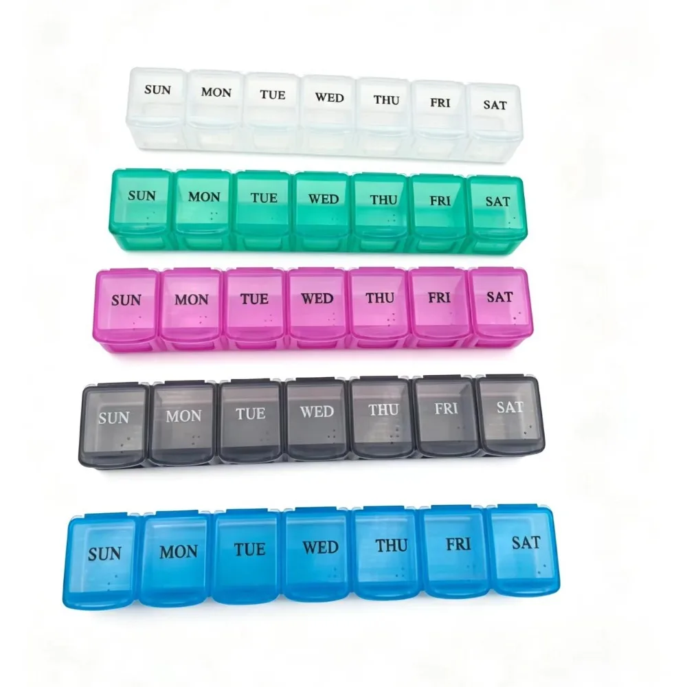 New Hot Premium Portable Travel Mini 7 Days 7 Grids Pill Box Cases Container Organizer Storage for Vitamin Medicine Fish Oils