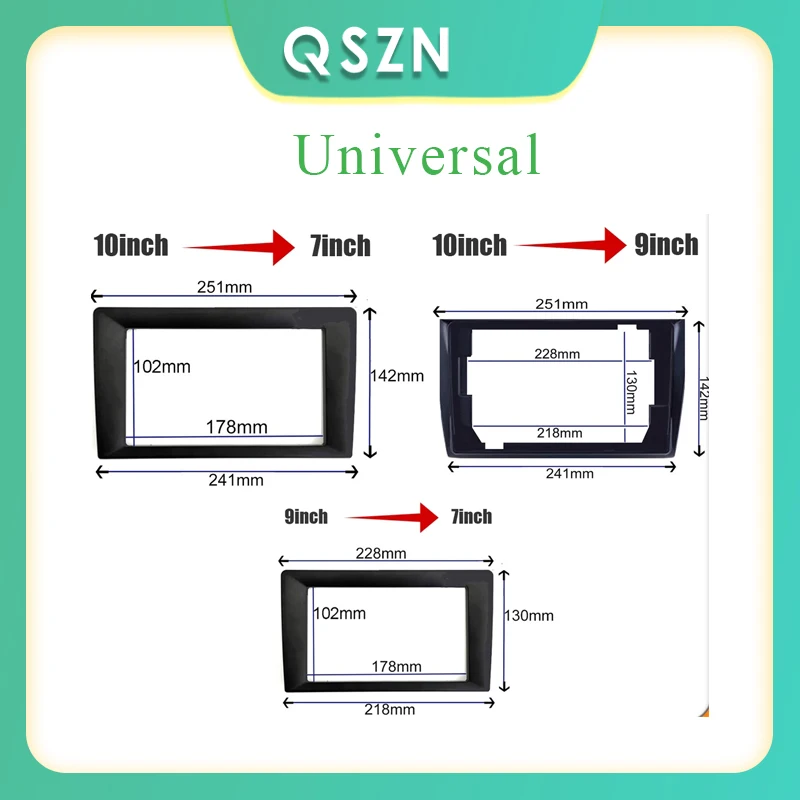 

Car radio Fascias Panel For Universal 9inch 10 inch to 7 inch Frame 178 x 102m Audio Dash Fitting Panel Kit Mount 2 Din