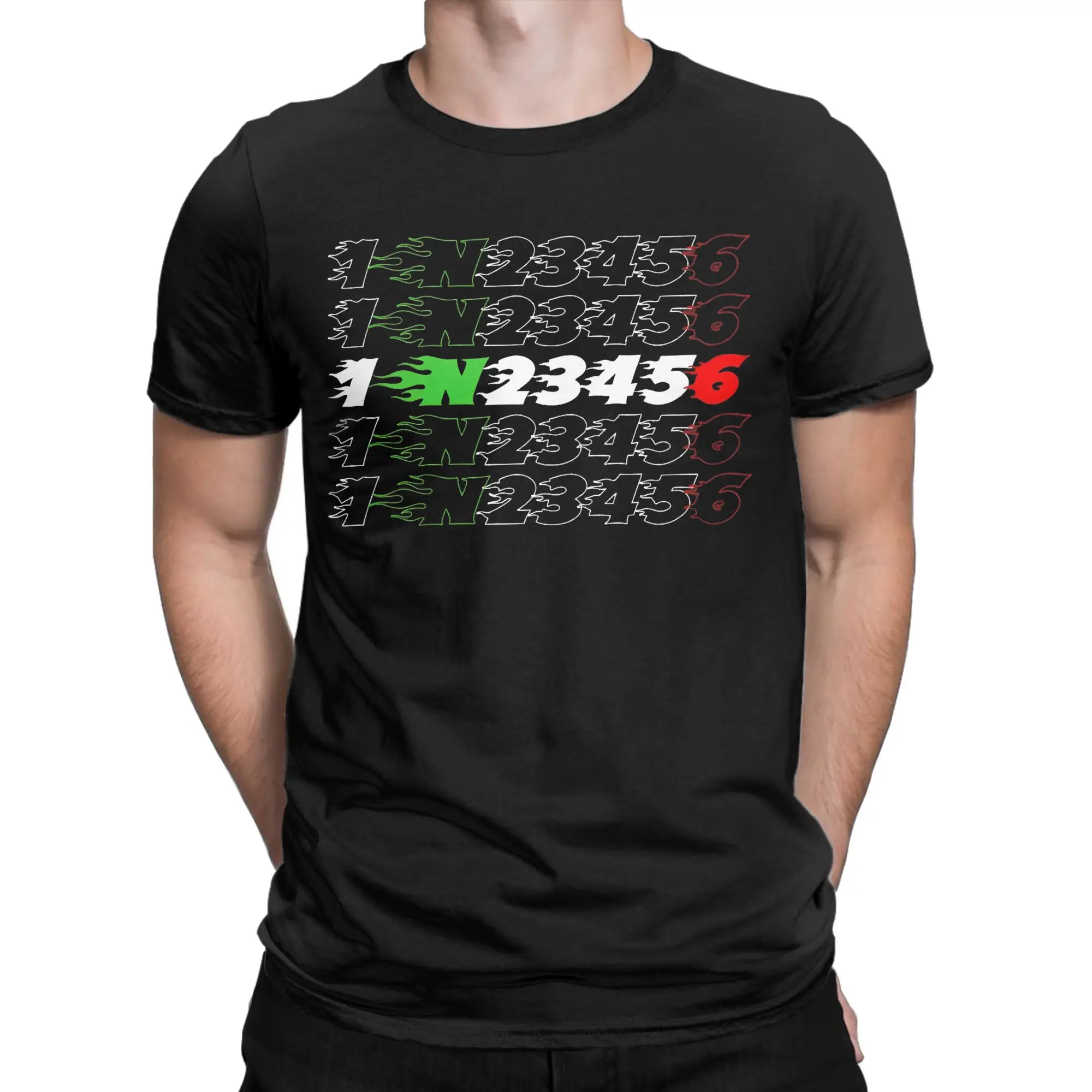 Hipster Motorcycle Gear Shift T-Shirts for Men Women O Neck Pure Cotton T Shirt 1N23456 Short Sleeve Tees 6XL Clothing