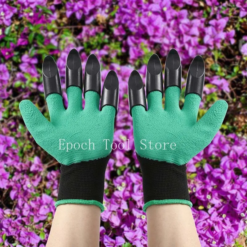 Gardening Gloves with Claws Digging Planting Protective Latex Gloves Durable Waterproof Prick-proof Permeable Home Labor Gloves