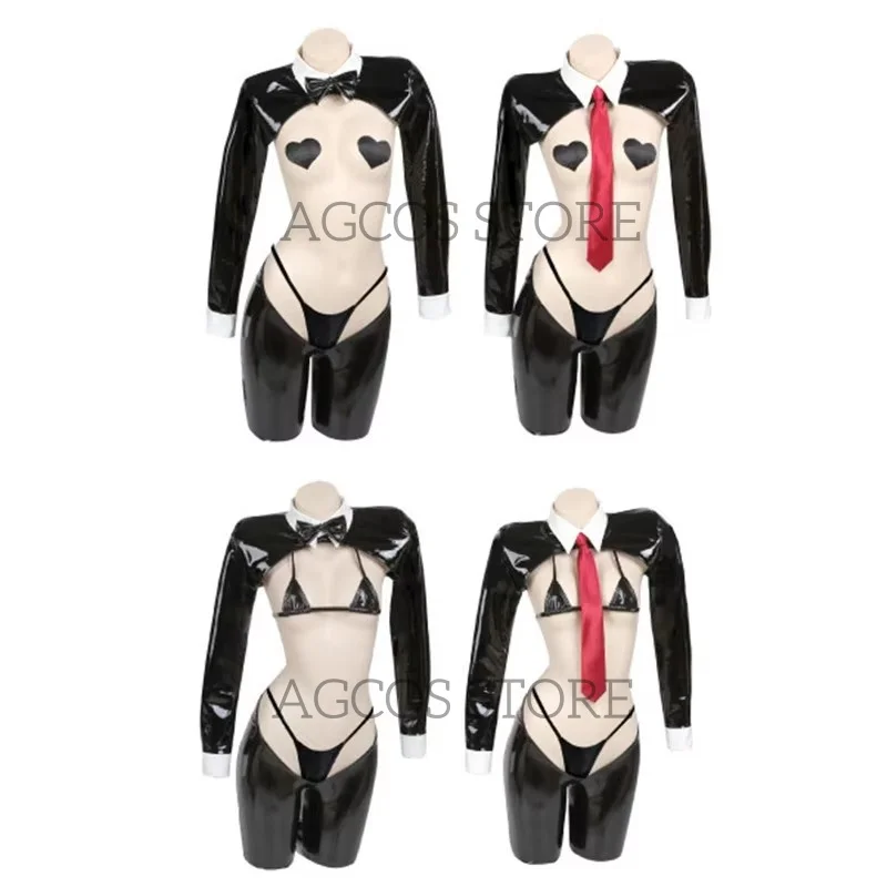 

Купальник-бикини AGCOS из лакированной кожи, с кроликом, для девочек, для косплея