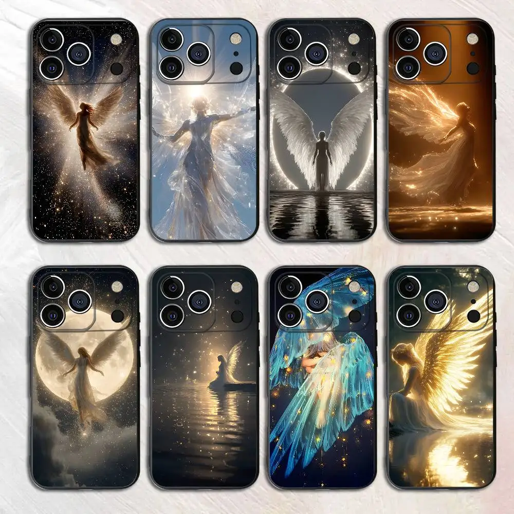 

Luminous Angel Silicone Phone Case For iPhone 17 16 15 14 13 12 11 X XS Plus Pro Max Shockproof Soft Cover