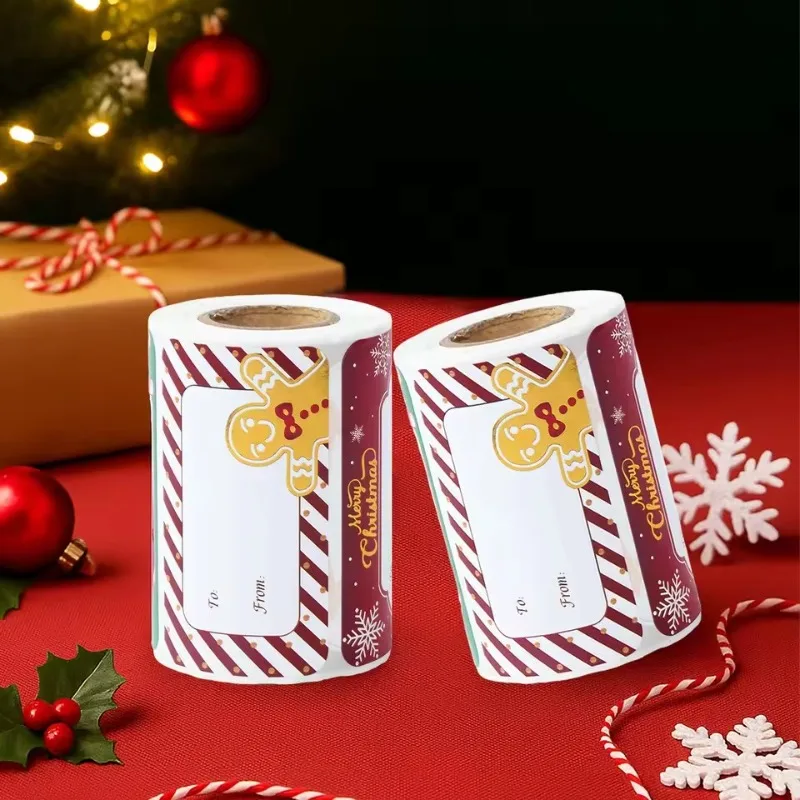 

2025-2026 250pcs/Roll Christmas Gift Wrapping Label Stickers: Festive Home Decoration Suitable for Xmas, Navidad, Natal New Year