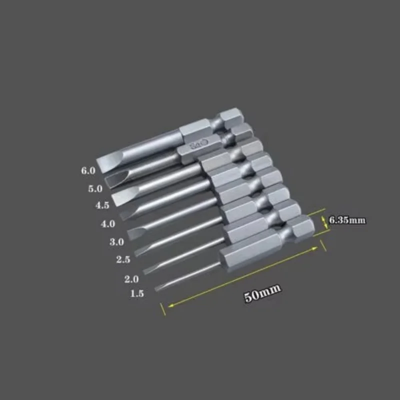 1PCS 50-100mm flat-blade screwdriver bit S2 alloy steel electric screwdriver bit 1.5-6.0 multifunctional manual screwdriver bit